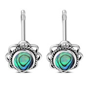 Abalone Oval Earrings - e362
